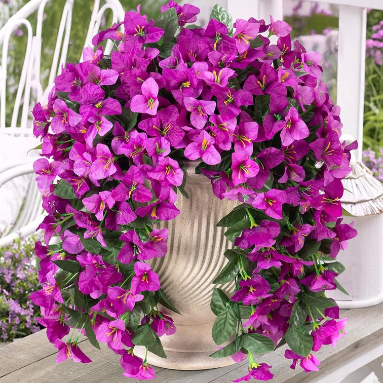 Artificial Faux Bougainvillea Flowers Plants for Outdoor Outside Decoration