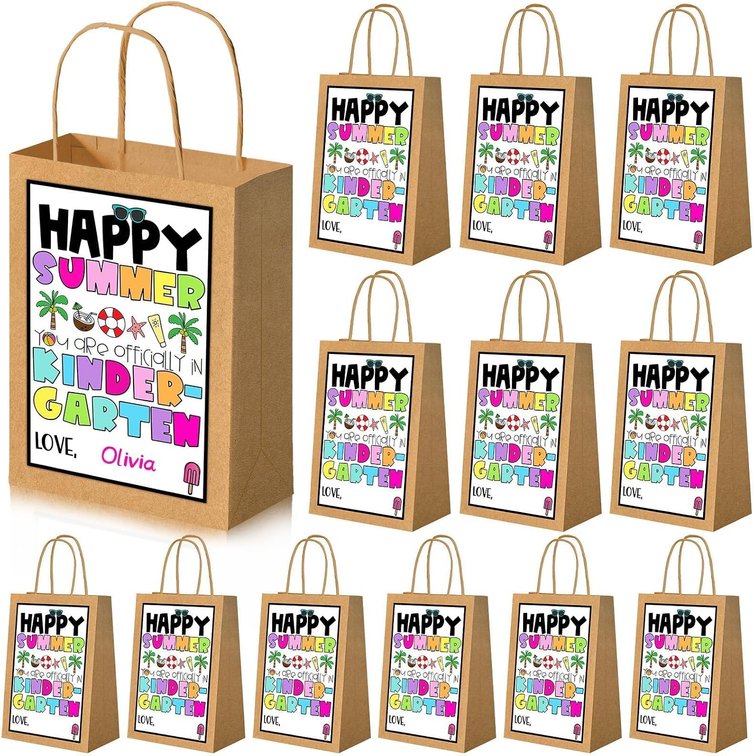 End of Year Gift Bags for Kindergart Students with Handles Last Day of School Treat Bags Preschool Graduation Gifts Bag Kindergarten Graduations Gift Bags for Students School Year Celebration Supplies