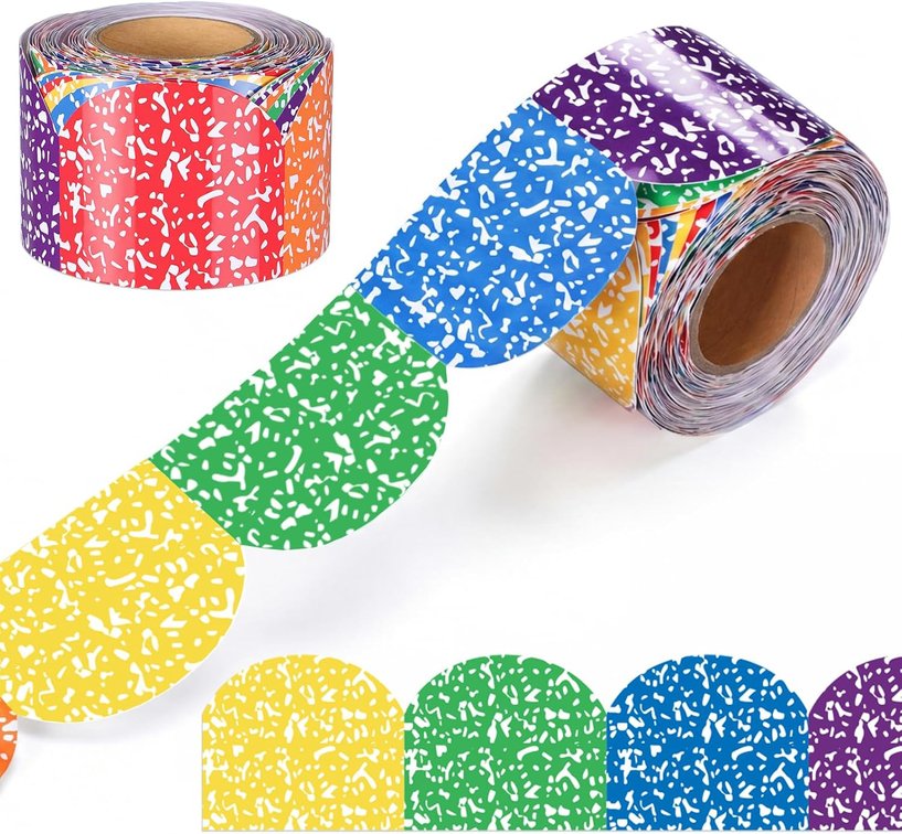 Resurhang 65.6 ft Composition Rainbow Bulletin Board Borders Trims Roll