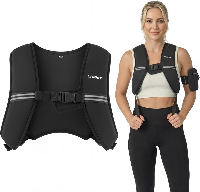 Weighted Vest for Women Men, Soft Iron, Reflective Strips