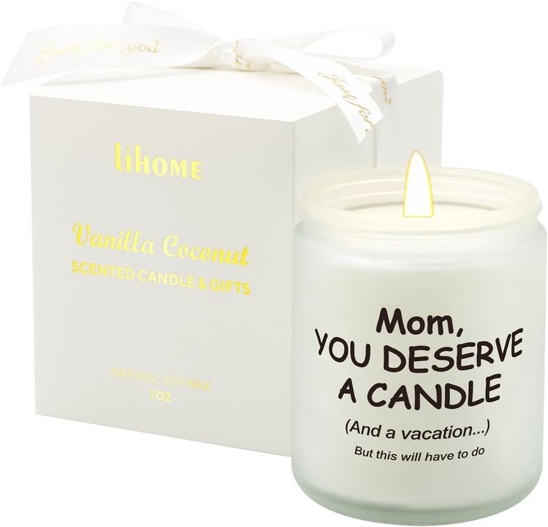 Gifts for Mom from Daughter Son, Funny Mothers Day & Birthday & Thanksgiving & Christmas Gifts, Vanilla Coconut Candles(7oz)