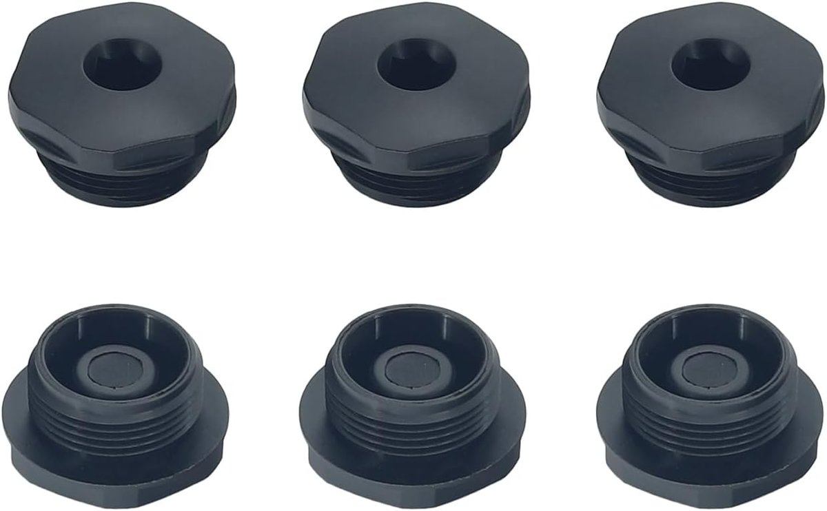 1 NPT Nylon Hex Socket Waterproof Blanking Plug, 6 Pack Dustproof Threaded Fitting for Plumbing & Industrial Use (Black)