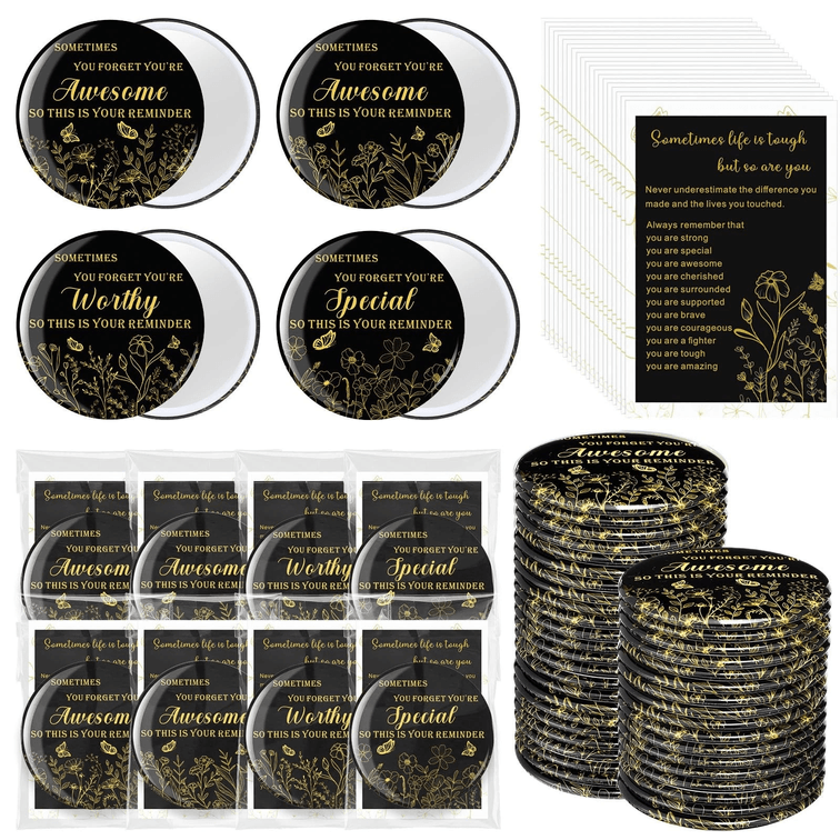 Novabright 48 Sets Inspirational Compact Mirrors Christian Women Gifts