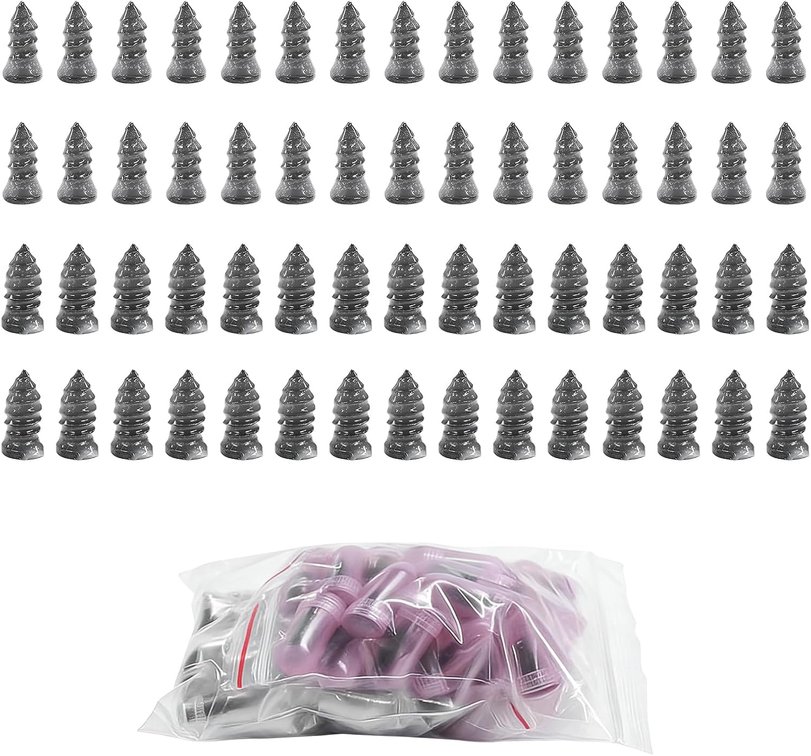 60 PCS Tire Repair Nails Kit, Self-Service Auto Vacuum Tire Puncture Screws Kit Quick Repairs Tool, Spiral Rubber Nails for Car Motorcycle Truck Tires Puncture Repair