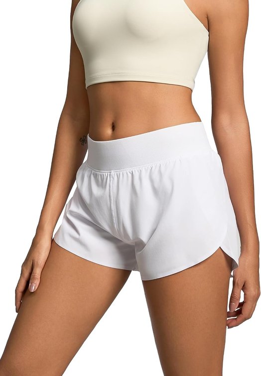 Size XL Women High Split Running Shorts 3" with Liner High Waisted Dolphin Athletic Workout Shorts