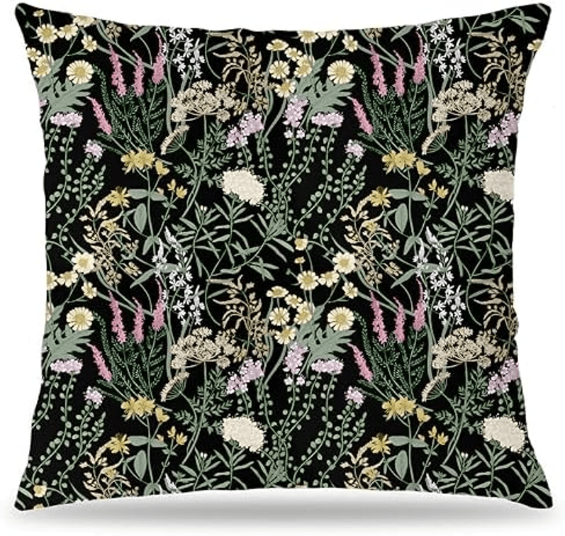 Vibrant Rustic Floral Pillow Cover 18x18 Double-Sided
