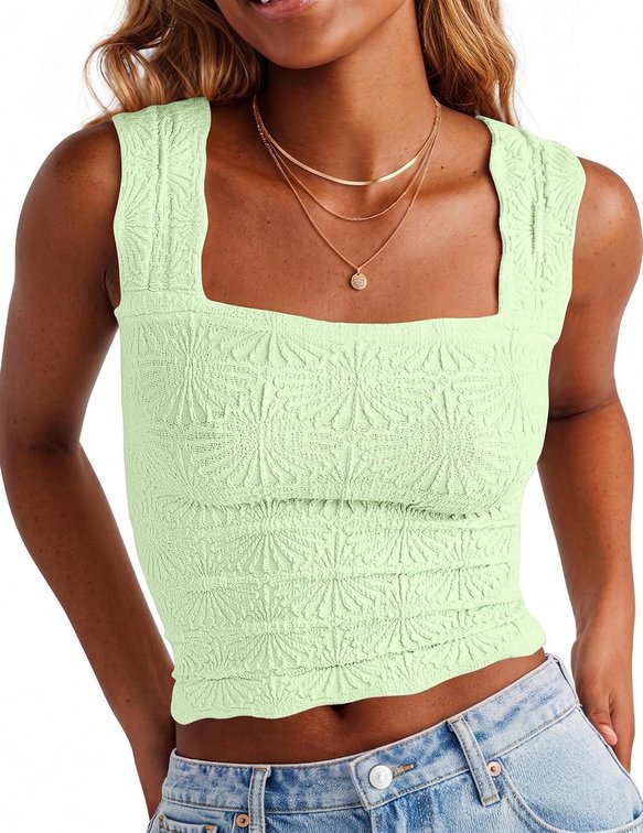 Size large Tank Tops for Women Wide Straps Summer Crop Top Sleeveless Cami Top