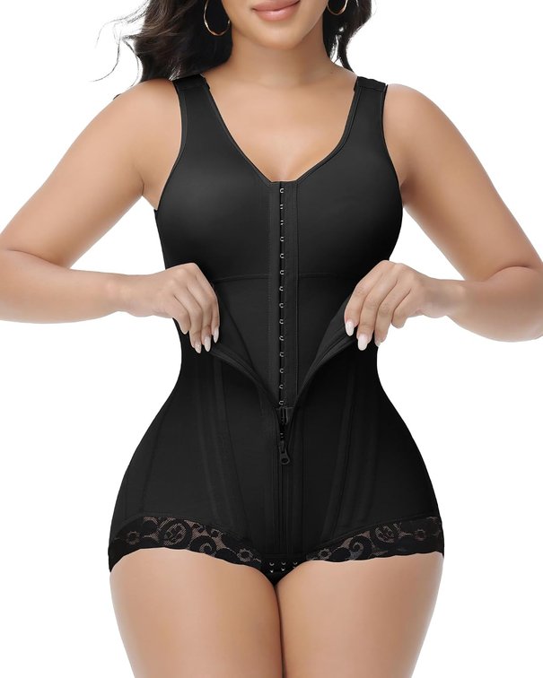 Size XL Fajas Colombianas Moldeadoras Tummy Control with 9 Bones Black XL