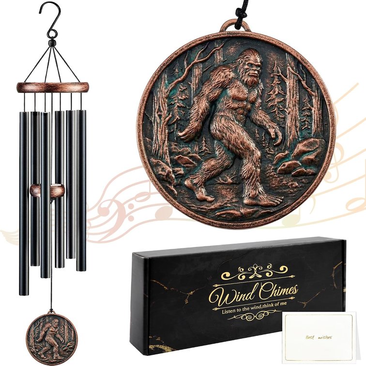 32 Inch Bigfoot Wind Chimes for Outside, Bigfoot Gifts for Men