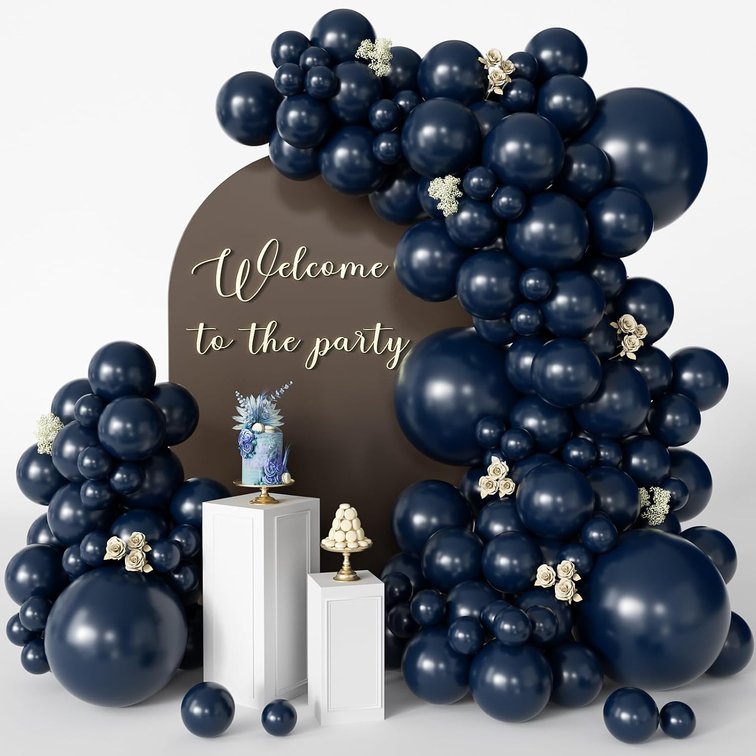Navy Blue Balloons 125 PCS Different Sizes 18 12 10 5 Inch Balloon Arch Kit