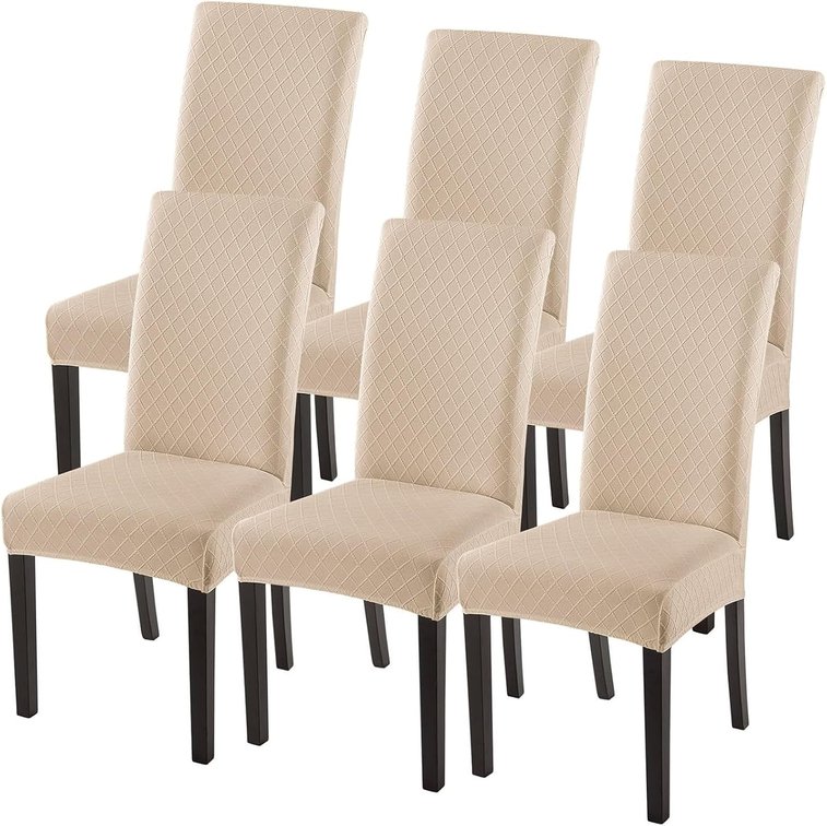 Chair Covers for Dining Room Stretch Jacquard Slipcovers for Kitchen Seats