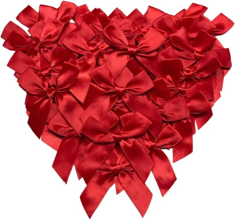 WSSCKSCR Gift Wrap Bows, Satin Ribbon Bows - 3.3 Inches, 50-Pack for Treat Bags Gift Wrapping Basket Crafts Wedding Baby Shower Brithday Christmas, Birthday Party Decorations, DIY Crafts (Red)