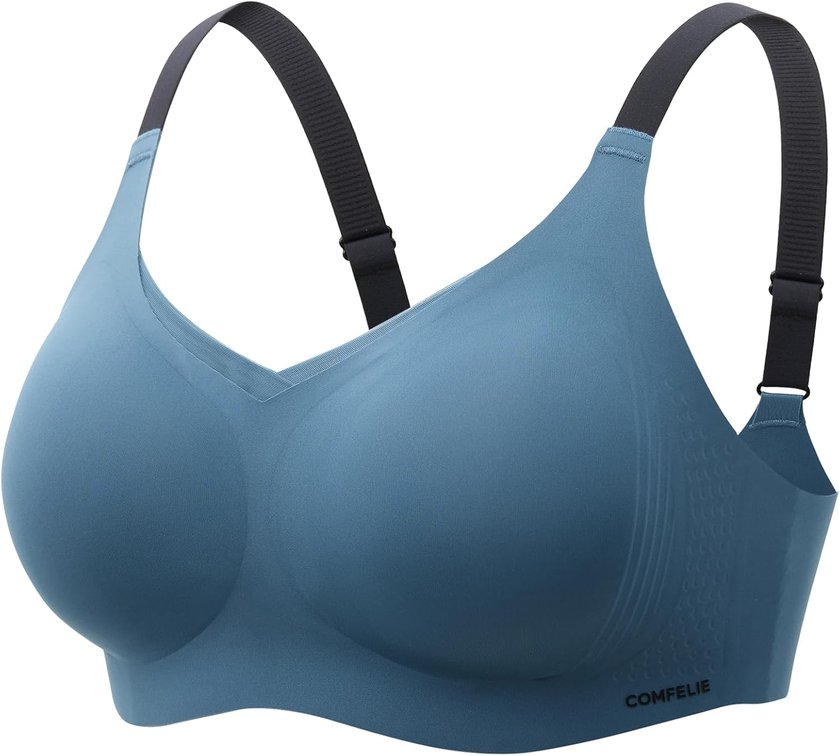 Size 4XL Women No Underwire Bra Comfy Seamless Bras Full Coverage Mesh Bralette with Adjustable Contrast Color Strap