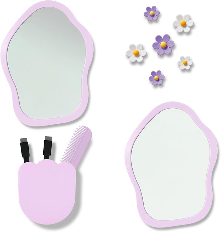 KEYDUACU 12 pcs Girls Purple Locker Accessories, Locker Decorations Including Mirrors, whiteboards, Magnets and organizing Supplies. Ideal for Back-to-School Essentials and The Office (12 pcs-Purple)