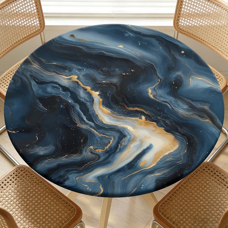 Round Fitted Table Cover with Elastic Fits 31"-35" Round Tables