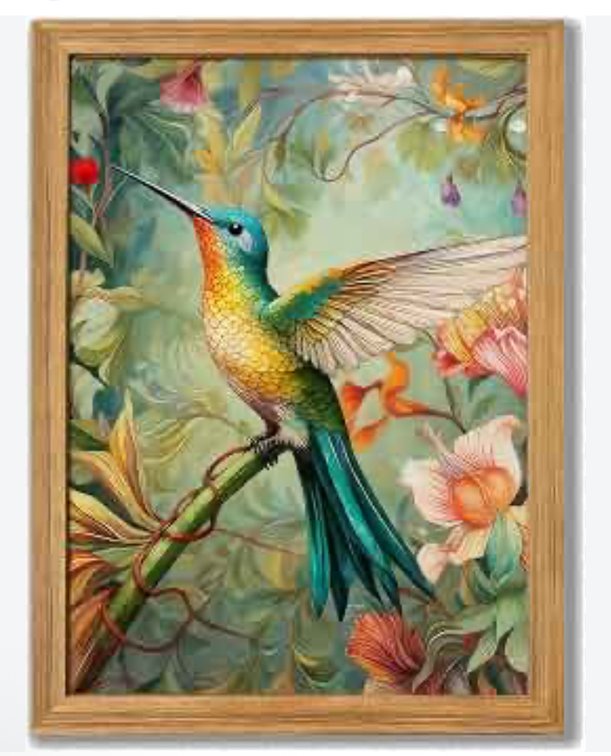 Set of 2 hummingbird wall art