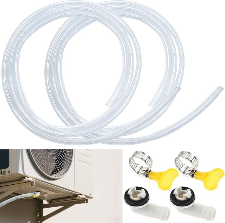 2 Pack 10ft Air Conditioner Drain Hose,Portable AC Drain Hose Connector,3/5 inch Air Conditioner Drain Hose Kit,AC Drain Hose Replacement for Universal Mini-Split AC Unit