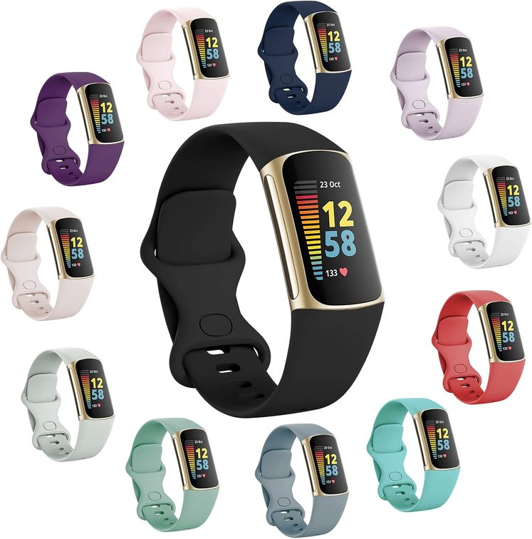 lepmok 12-Pack Bands Compatible with Fitbit Charge 6/5 Bands