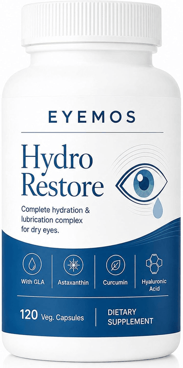 Set of 2 - Hydro Restore, Dry Eye Hydro Restore with Hyaluronic Acid, GLA, Astaxanthin, Lutein & Zeaxanthin, Daily Eye Comfort Formula, 120 Capsules