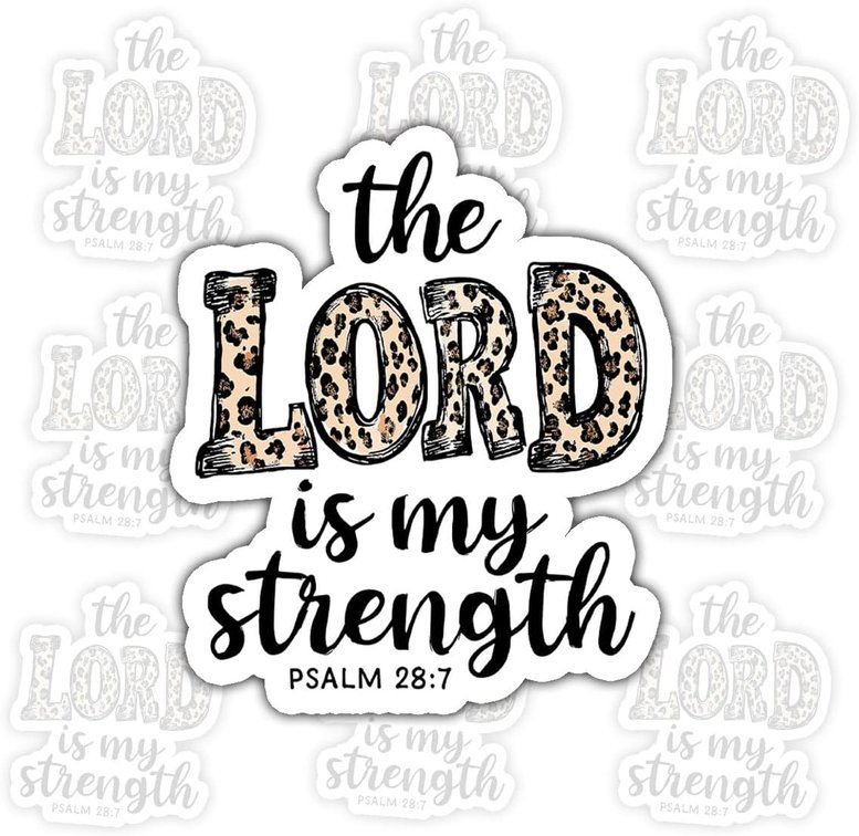 (3pcs-3in) The Lord is My Strength Christian Faith Bible Verse Sticker