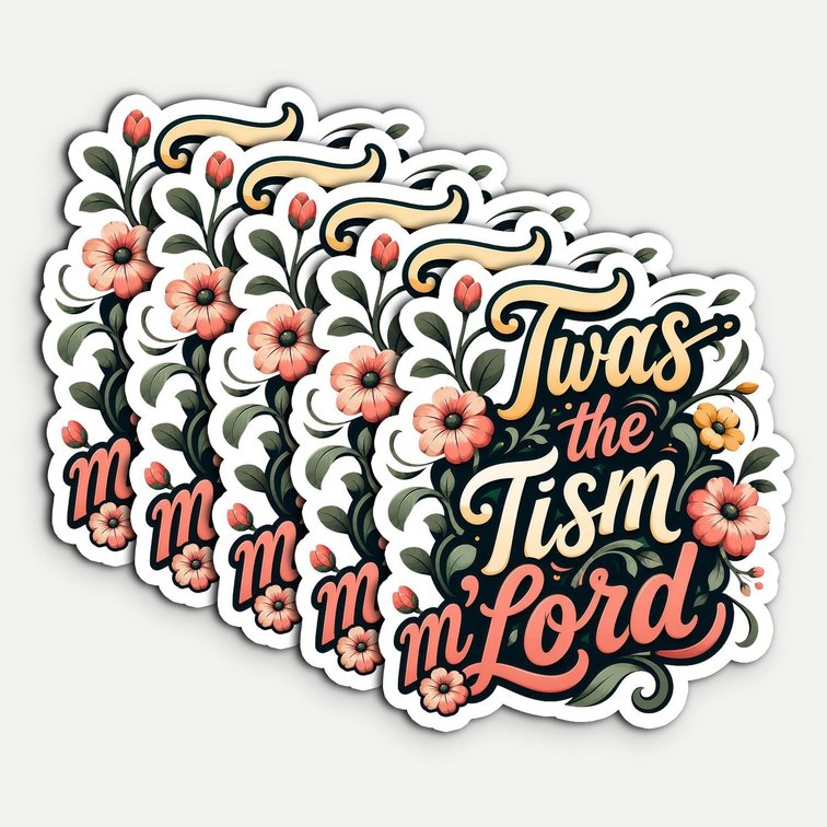 5Pcs The Tism MLord Sticker Autism 3in Waterproof Vinyl Decal