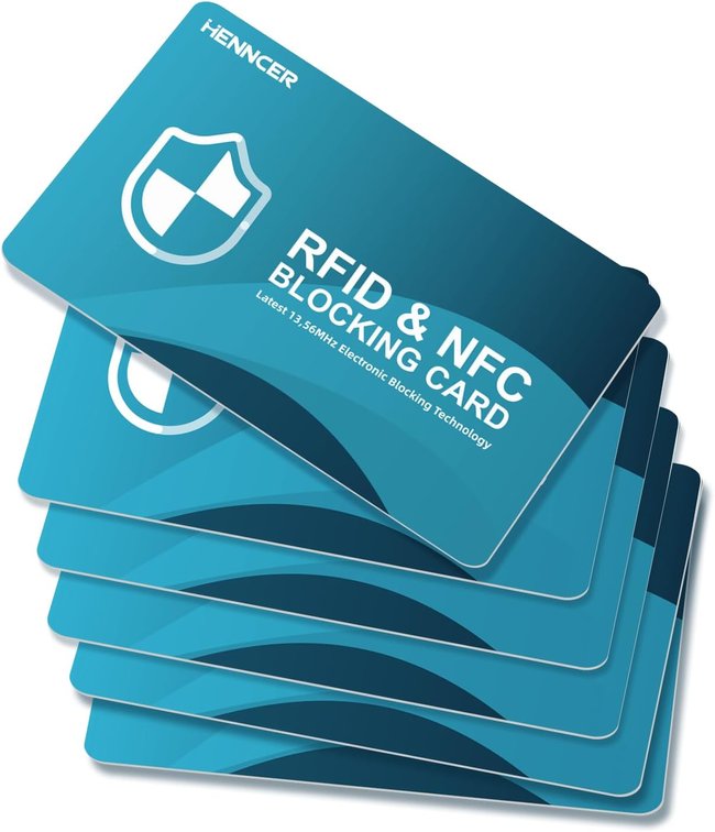 RFID Blocking Card 6 Pack for Debit & Credit Cards,Blue