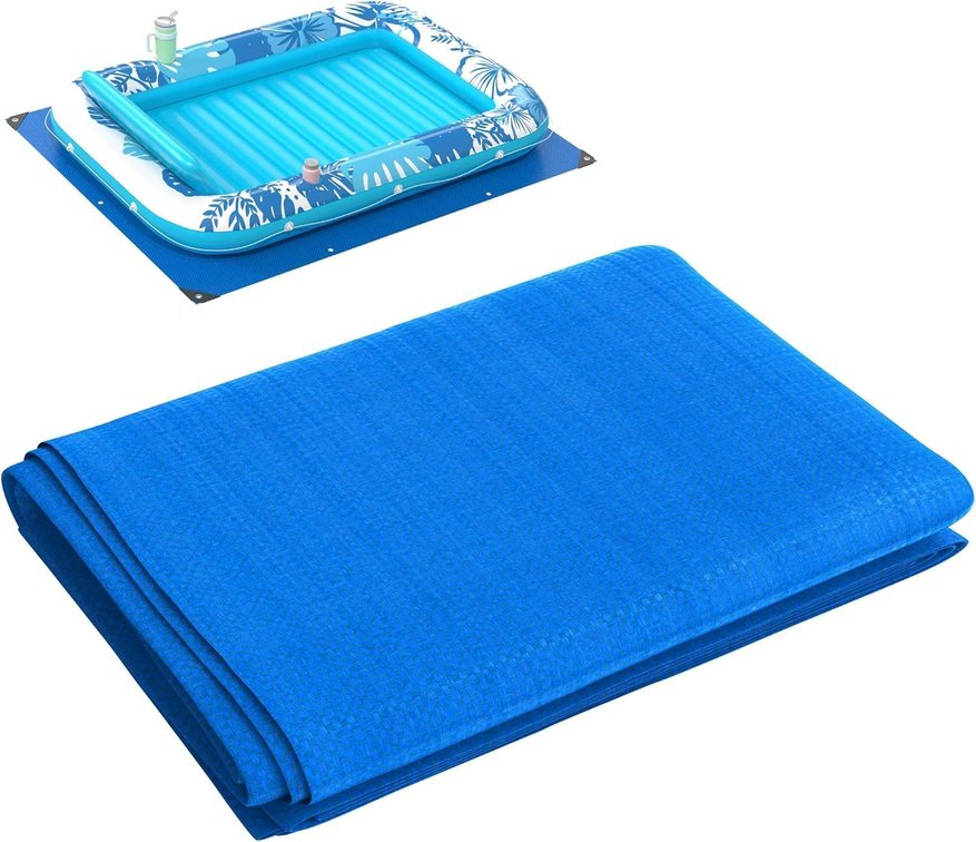 Pool Tarp for Under Inflatable Tanning Pool Lounger Float   8x6ft Waterproof Tarp, Prevent Cuts & Scratches on Inflatable Tanning Floats Rafts Adult