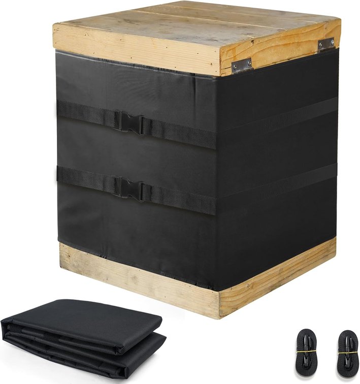10 Frame Winter Bee Hive Wrap,3 Layer Thickened 600D Oxford Beehive Winter Protection Insulated Cover with Beehive Reinforced Wrap,Cozy Windproof Warm Bee Hive Wrap for Most Bee Hive