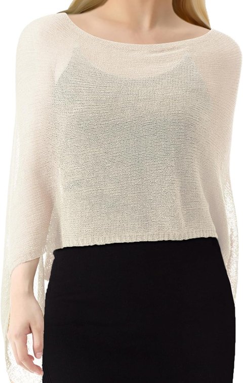 Fall Women Sheer Poncho Shrug