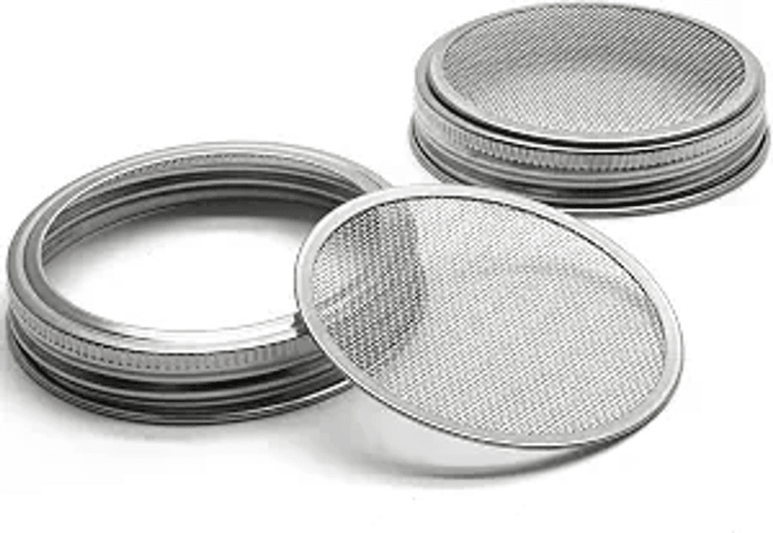 2 Pcs Stainless Steel Seed Sprouting Lids, 86mm/3.4 inch Fine Mesh Strainer Lids, For Canning Jars