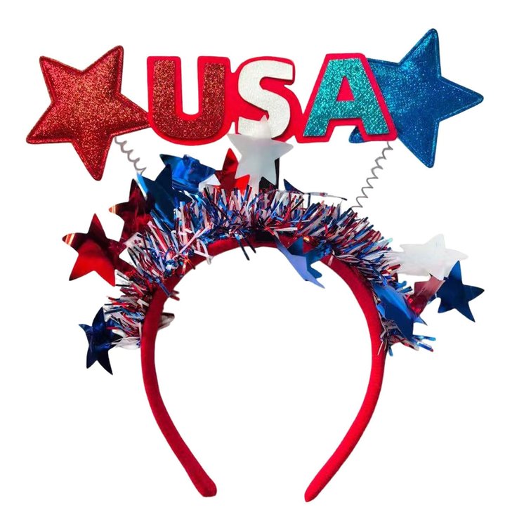 CHUN-YAN 4th of July Headband Independence Day Hair Accessories - USA Patriotic Headband Fourth of July Party Decorations Accessories for Memorial Day - Patriotic Parade Party Favor