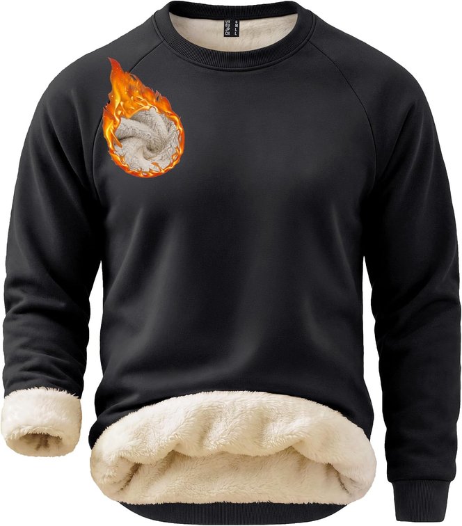 Size XL Boladeci Mens Sherpa Sweatshirt Fleece Crewneck Pullover Winter Warm Shirt