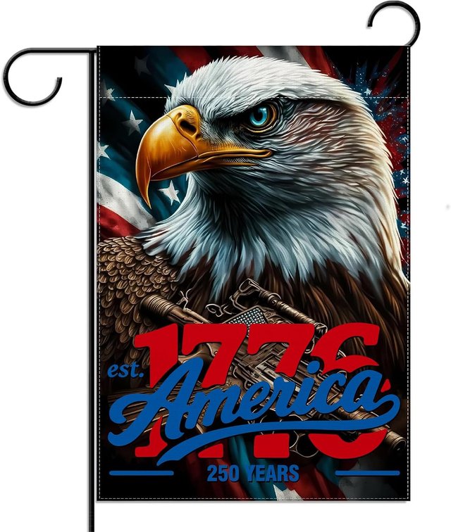 America 250th Anniversary Garden Flag 1776-2026 250 Years of Birthday American Decor 4th of July Fourth of July Patriotic Party Decorations and Supplies 12.5 18 Inch