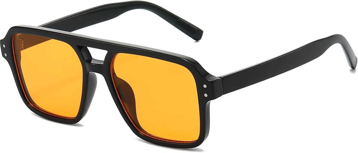 PORADAY Square Aviator Sunglasses for Women Men