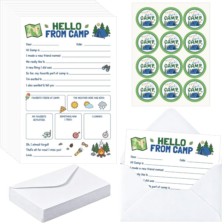 12 Pack Camp Letter Cards
