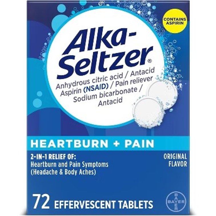 Alka-Seltzer Effervescent Tablets Original, 72 Count
