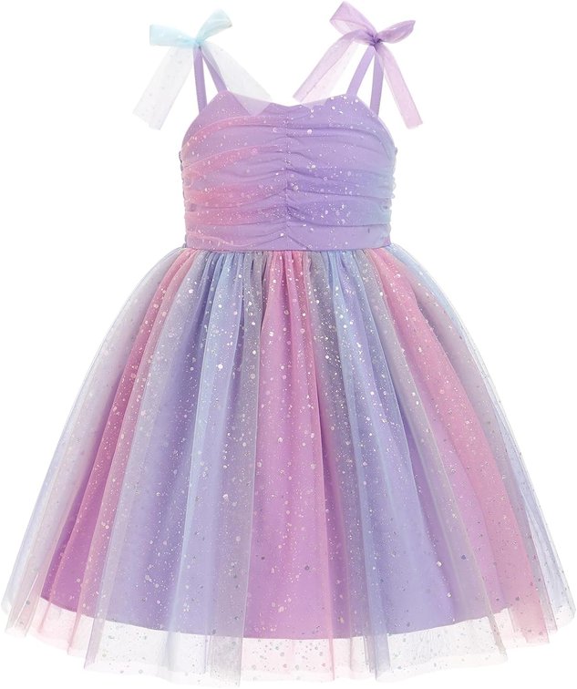 18-24M Baby Girls Toddler Kids Bowknot Spaghetti Straps Tulle Tutu Princess Dress for Wedding Birthday Party Pageant