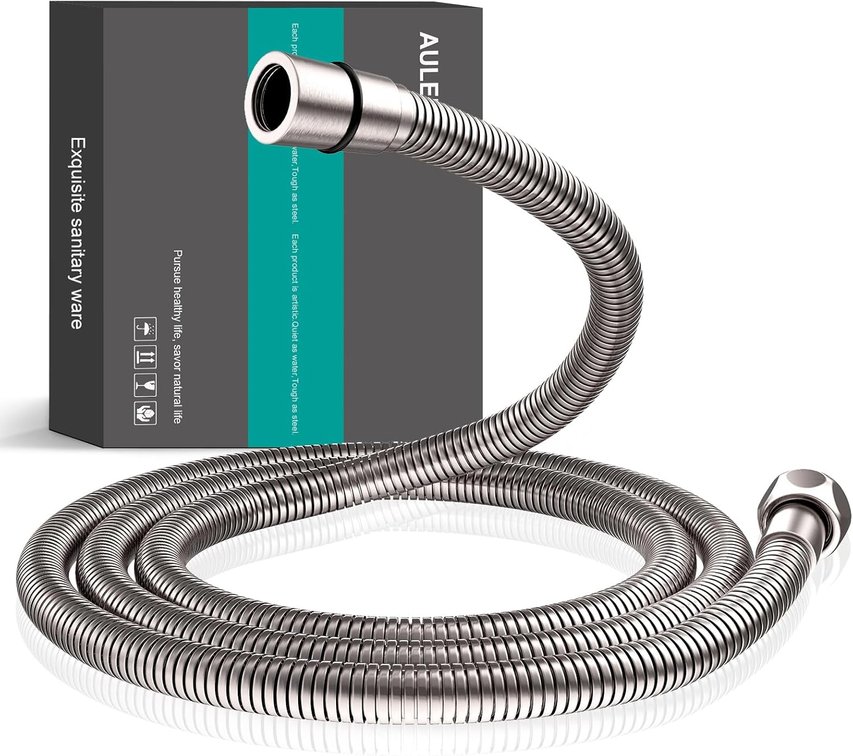78 inch (2 m) encrypted shower hose 304 stainless steel metal - Extra long shower hose - Replacement handheld shower head - High pressure hose-Brushed Nickel, BNW0069