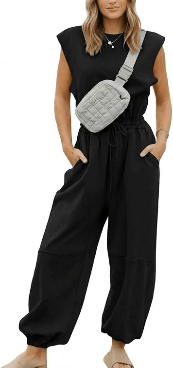 Size Small - Womens Casual Jumpsuits Cap Sleeve Romper Wide Leg One Piece Outfit
