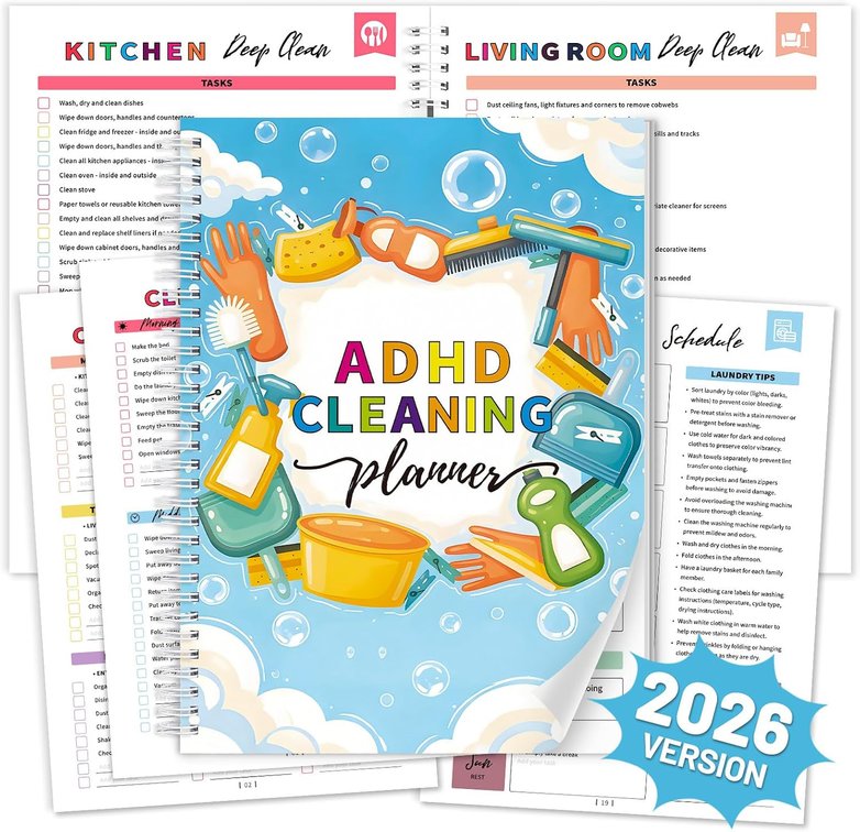 ADHD Cleaning Planner for Women & Teens Reusable Laminated Erasable