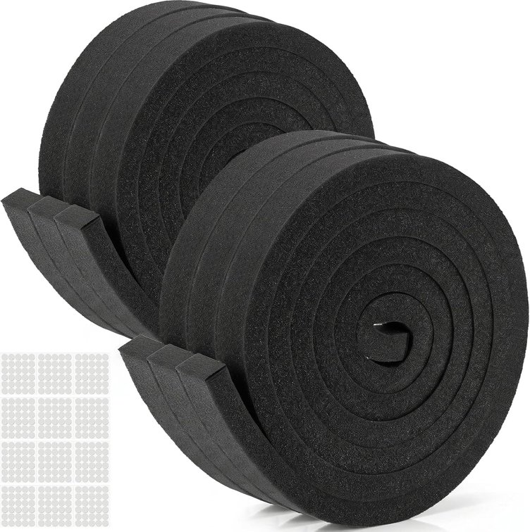 WHITE NOT BLACK 6 Roll Air Conditioner Window Seal Tape 1'x1/2'x 6.56 ft, Non-Adhesive Ac Insulation Foam Strip with Glue Point, High Density Ac Foam Tape Weather Stripping for Door & Window Seal, Black