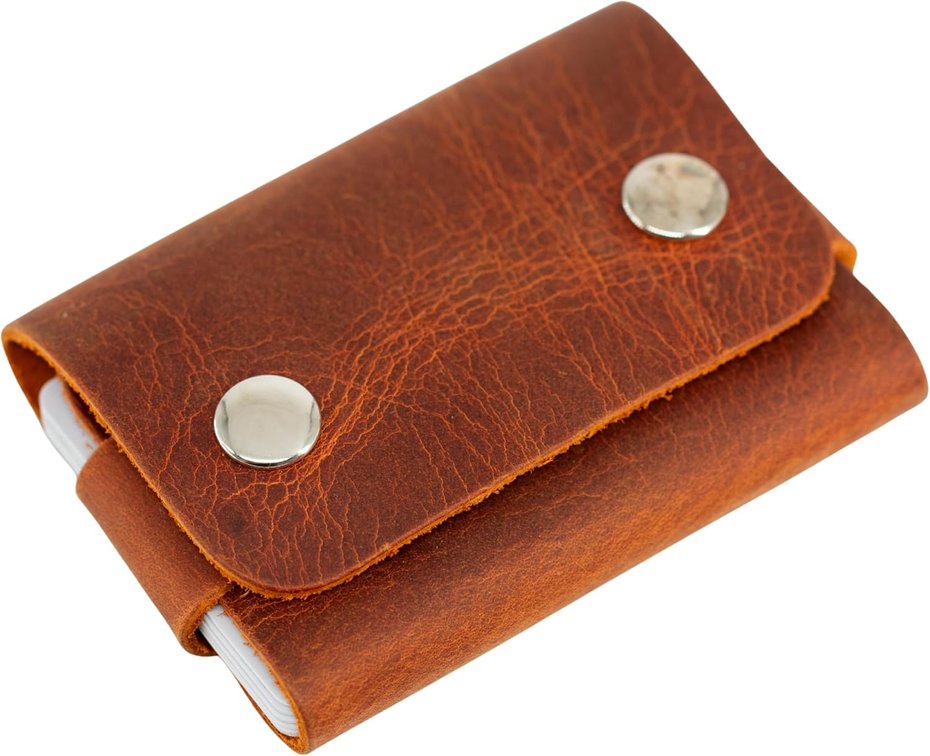 Toprank Leather Card Holder Wallet for Men, 13 Cards, Front Pocket - Camel