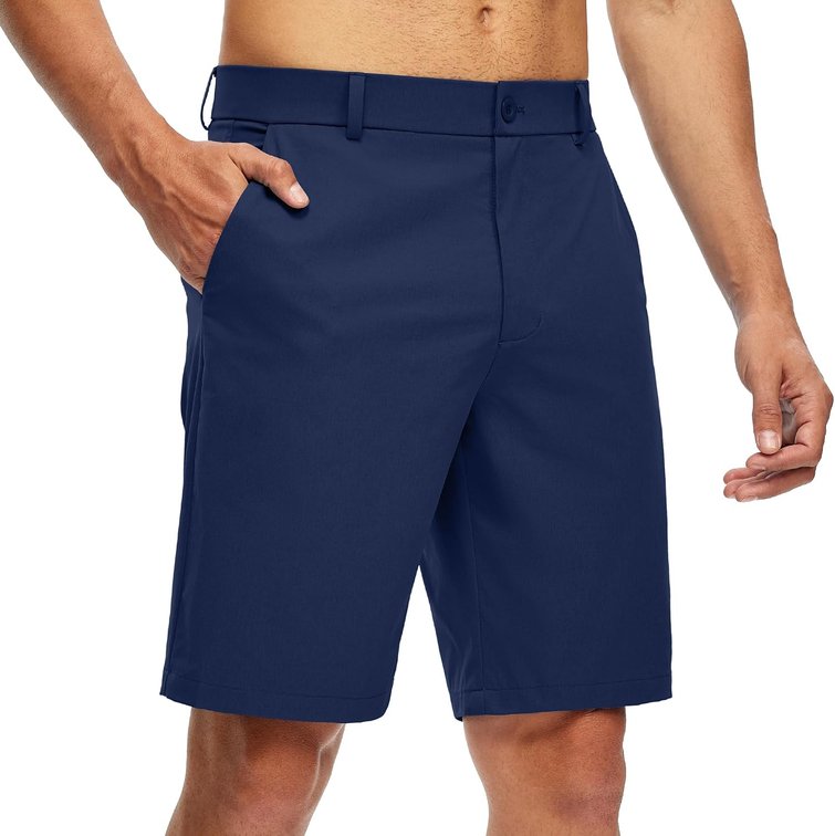 Size 34 Men's Golf Dress Shorts 9' Casual Work Hybrid Short Flat Front Shorts with 4 Pockets Stretch Lightweight Quick Dry