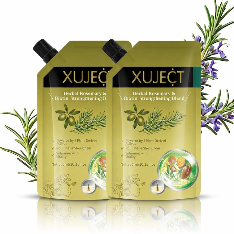 Shampoo for Thinning Hair for Women and Men  Rosemary Hair Growth Shampoo with Biotin, Strengthening & Volumizing Formula for Fuller Looking Hair, 10.15 fl oz- 2 Packs