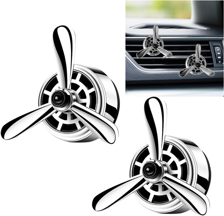 1 ONLY - Car Air Outlet Clip, Creative Air Force Propeller Shape Auto Ornament AirConditioner Vent Clip, Automotive Interior Accessories for Women Men (2, Silver)