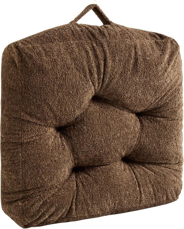 GRAY NOT BROWN Floor Pillow, Large Meditation Sitting Cushion with Handle