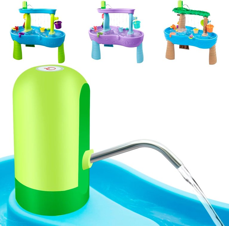 Water Table Pump 3 Hours of Non-Stop Fun Rechargeable Pump Green