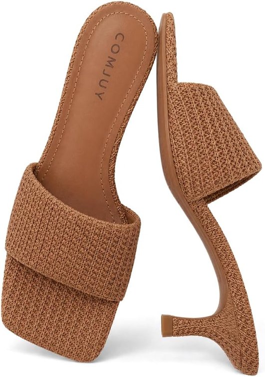 Size 8.5 Womens Sandals Raffia Comfortable Kitten Heel Sandal