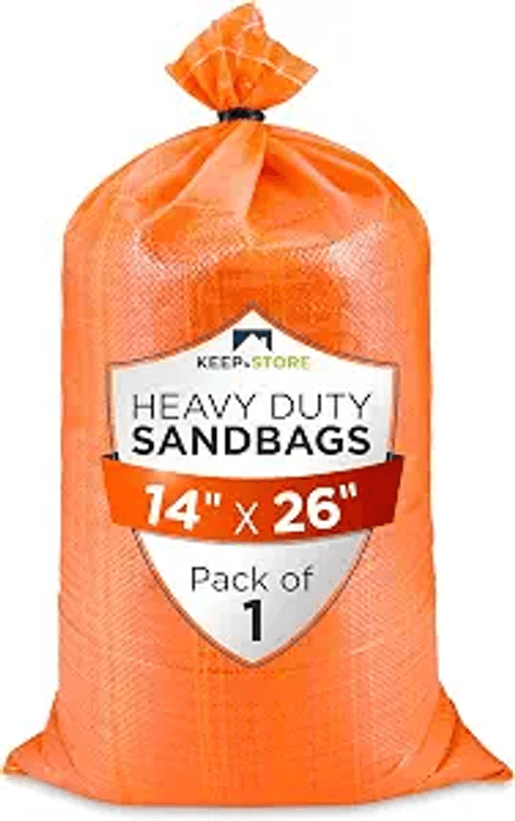 Heavy Duty Sand Bags Pack of 1, Bright Orange Empty