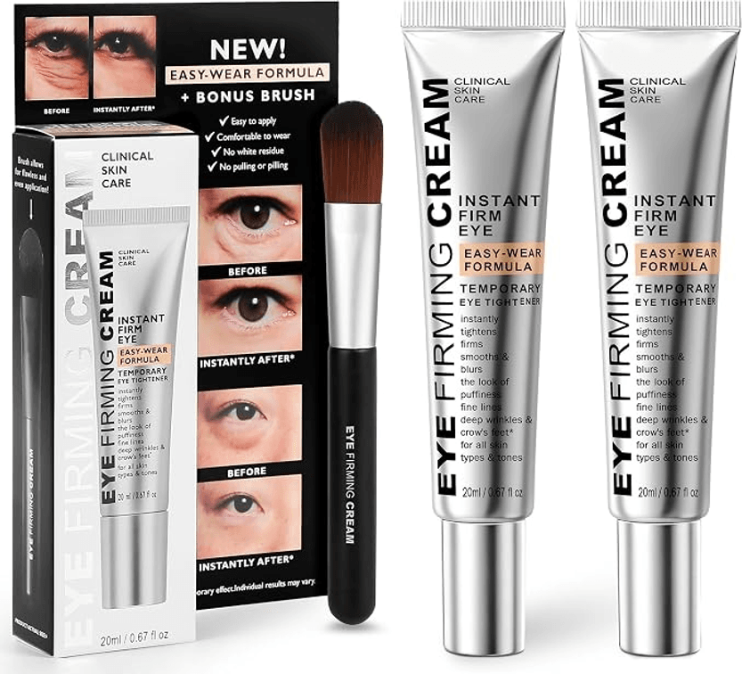 KKP Perfection Eye Tightener Cream with Brush, Instant Firming Formula 2 PACK